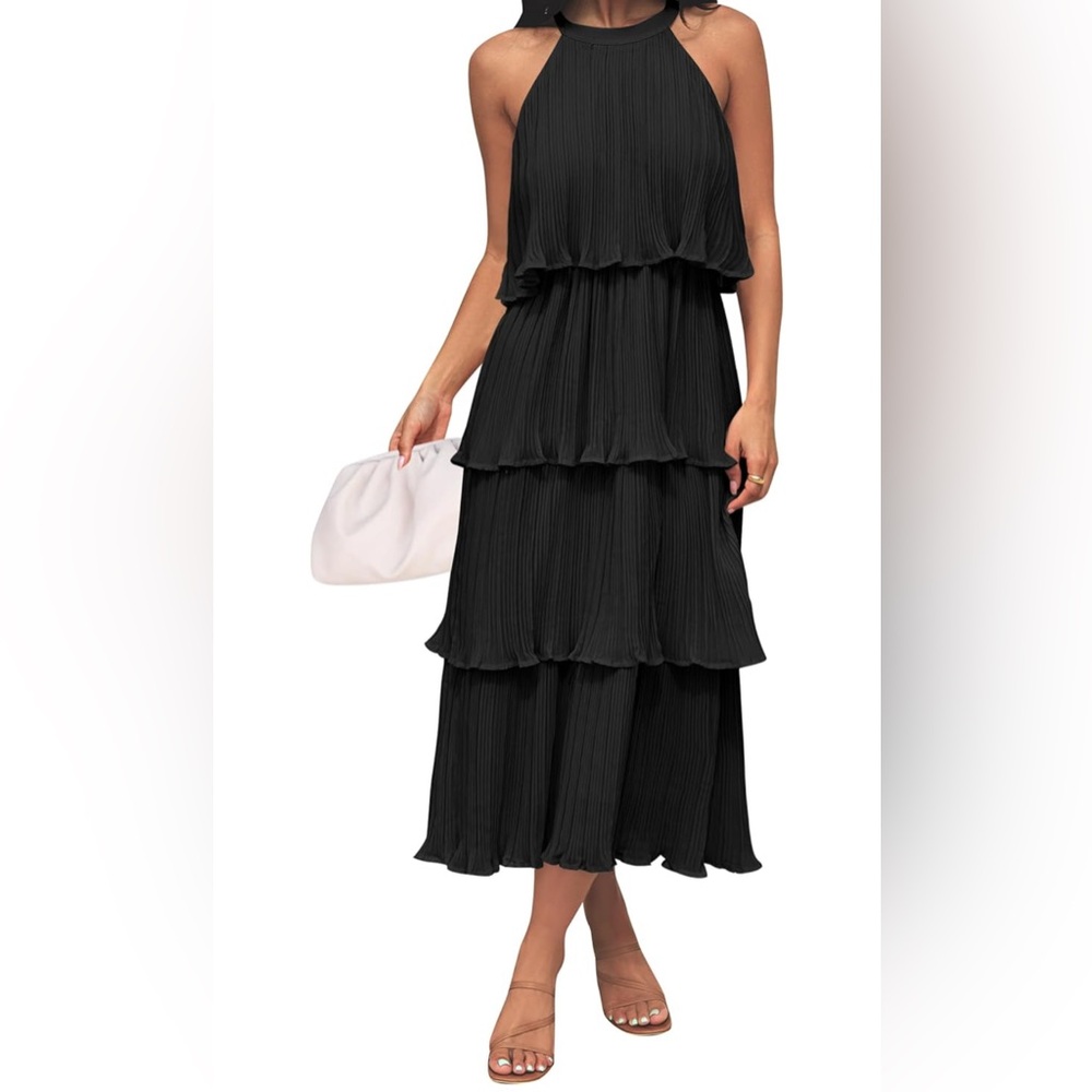 Elegant Black Tiered Dress